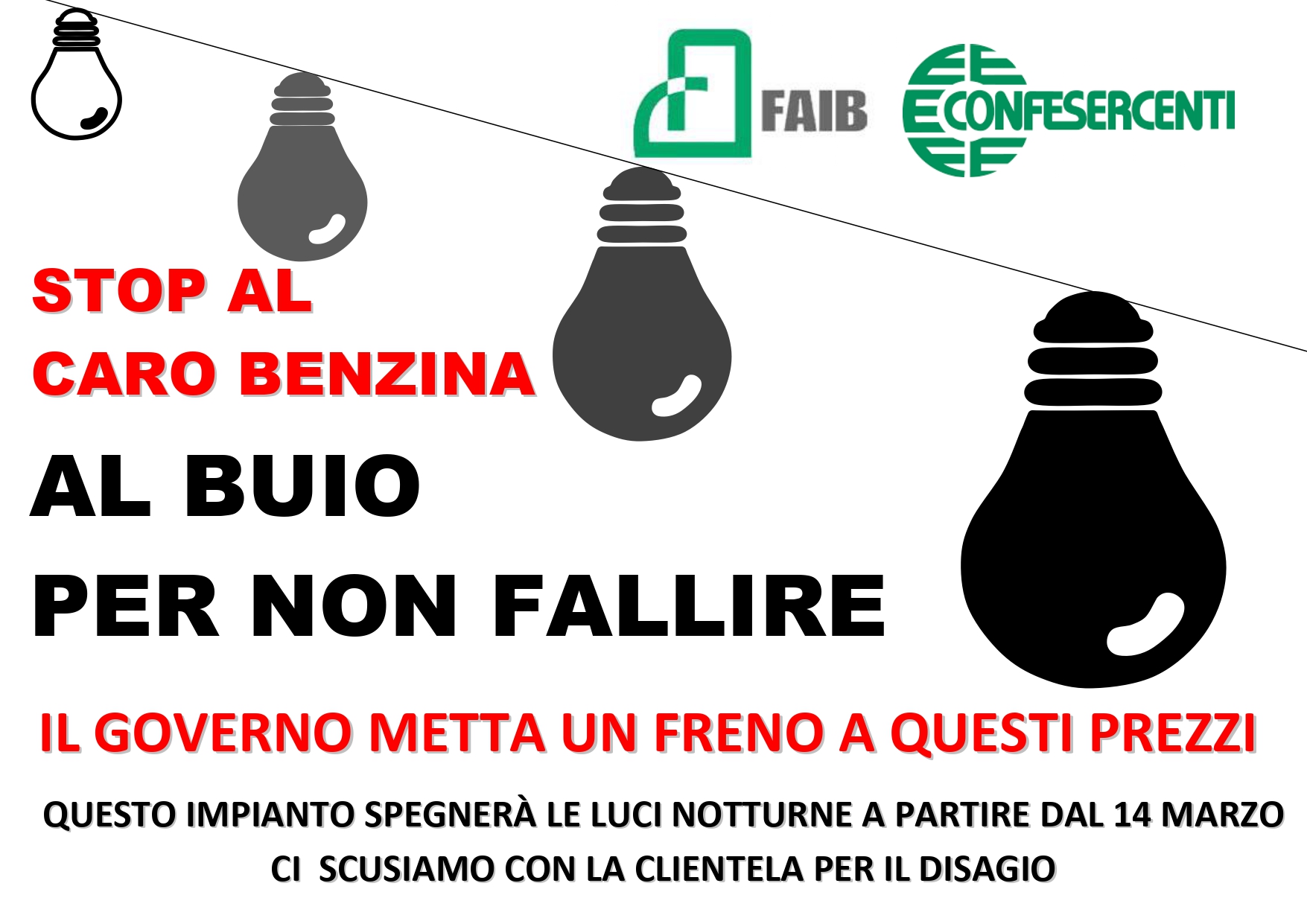 Carburanti, FAIB - Confesercenti: Al buio per non fallire
