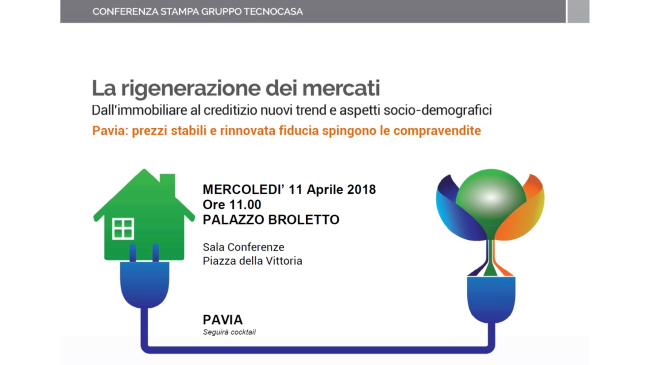 Pavia, 11 aprile: il Presidente Painini apre i lavori della conferenza stampa Tecnocasa